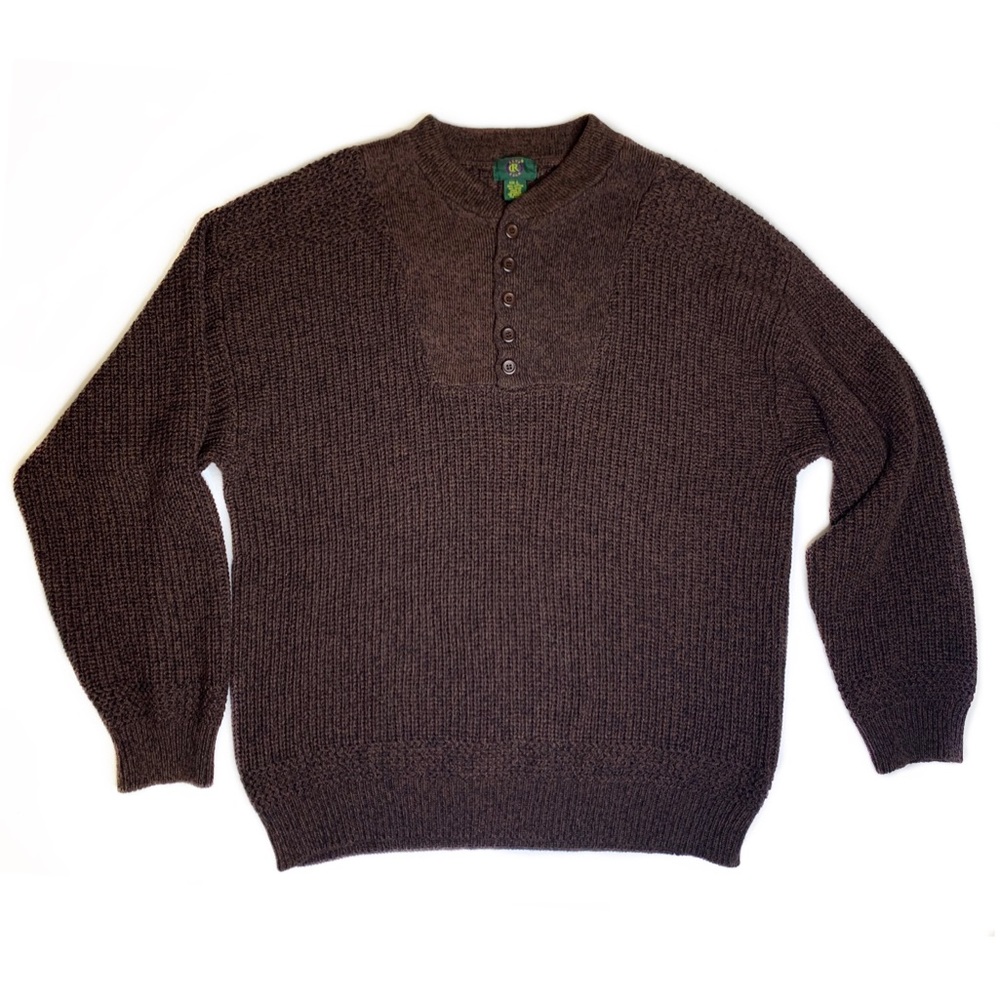 Vintage Club Room Half Button Cotton Sweater Large